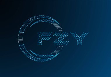 FZY düşük poli harfli logo vektör tasarımı. FZY düşük poli logo tasarımı. 
