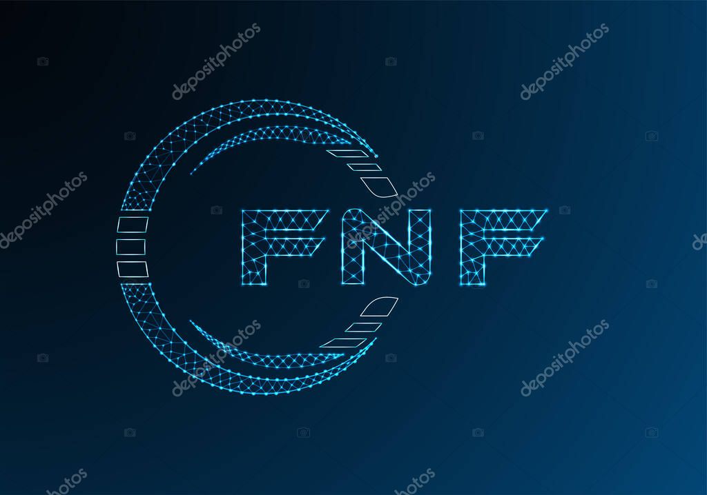 FNF low poly letter logo vector design. FNF lower poly logo design. Low poly logo.