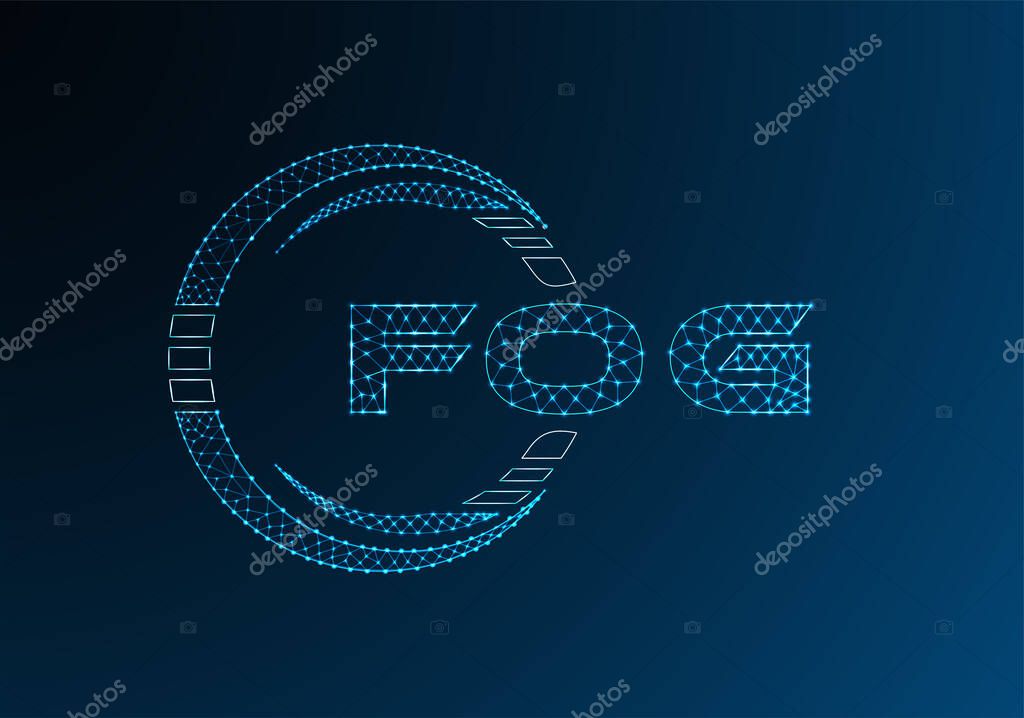FOG low poly letter logo vector design. FOG lower poly logo design. Low poly logo.