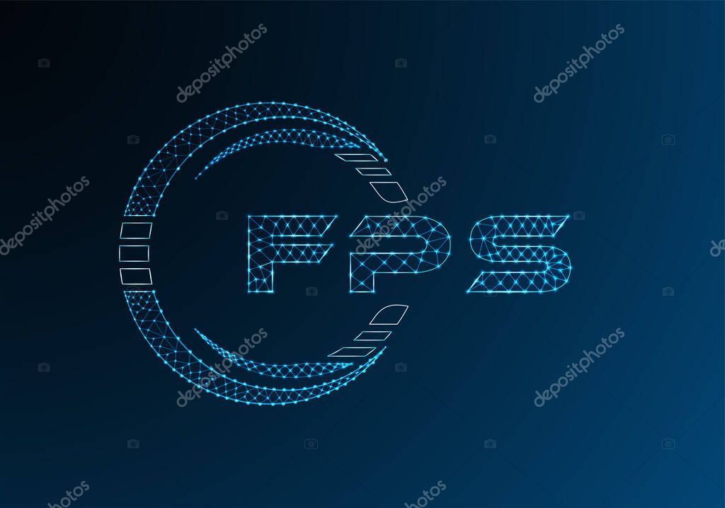 FPS low poly letter logo vector design. FPS lower poly logo design. Low poly logo.