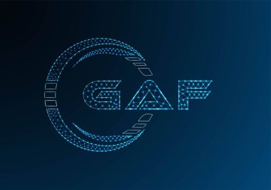 GAF düşük poli harfli logo vektör tasarımı. GAF düşük polyester logo tasarımı. Düşük polyester logo.