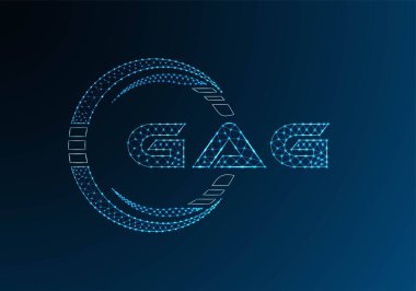 GAG düşük poli harfli logo vektör tasarımı. GAG düşük polyester logo tasarımı. Düşük polyester logo.