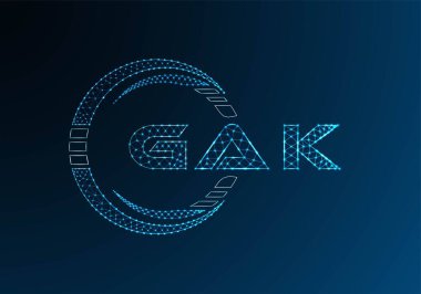 GAK düşük poli harfli logo vektör tasarımı. GAK alt poli logo tasarımı. Düşük polyester logo.
