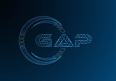 GAP düşük poli harfli logo vektör tasarımı. GAP alt poli logo tasarımı. Düşük polyester logo.