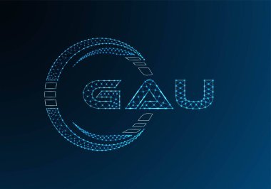 GAU düşük poli harfli logo vektör tasarımı. GAU düşük polyester logo tasarımı. Düşük polyester logo.