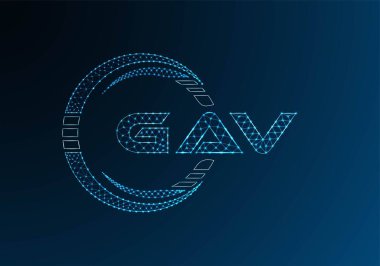 GAV düşük poli harfli logo vektör tasarımı. GAV düşük polyester logo tasarımı. Düşük polyester logo.