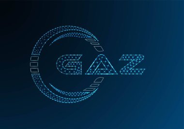 GAZ düşük poli harfli logo vektör tasarımı. GAZ düşük polyester logo tasarımı. Düşük polyester logo.