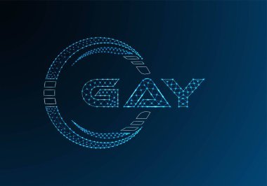 GAY düşük poli harfli logo vektör tasarımı. GAY düşük polyester logo tasarımı. Düşük polyester logo.