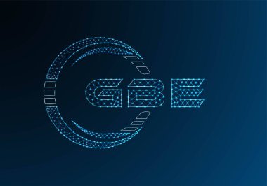GBE düşük poli harfli logo vektör tasarımı. GBE düşük poli logo tasarımı. Düşük polyester logo.