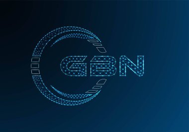GBN düşük poli harfli logo vektör tasarımı. GBN alt poli logo tasarımı. Düşük polyester logo.