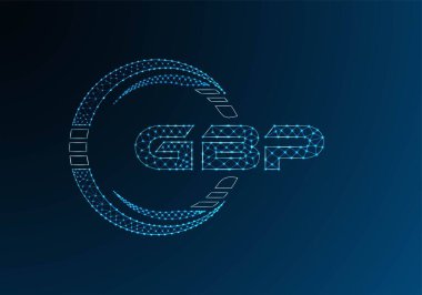 GBP düşük poli harfli logo vektör tasarımı. GBP düşük poli logo tasarımı. Düşük polyester logo.