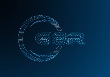 GBR düşük poli harfli logo vektör tasarımı. GBR düşük poli logo tasarımı. Düşük polyester logo.
