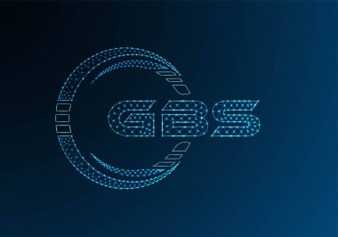 GBS düşük poli harfli logo vektör tasarımı. GBS düşük polyester logo tasarımı. Düşük polyester logo.