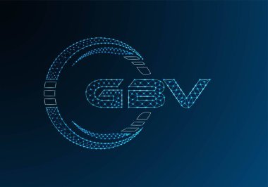 GBV düşük poli harfli logo vektör tasarımı. GBV düşük polyester logo tasarımı. Düşük polyester logo.