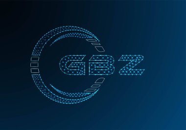 GBZ düşük poli harfli logo vektör tasarımı. GBZ düşük polyester logo tasarımı. Düşük polyester logo.