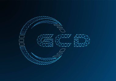 GCD düşük poli harfli logo vektör tasarımı. GCD düşük poli logo tasarımı. Düşük polyester logo.