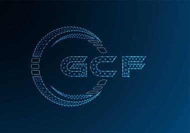 GCF düşük poli harfli logo vektör tasarımı. GCF düşük polyester logo tasarımı. Düşük polyester logo.