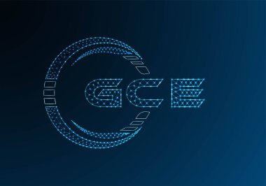 GCE düşük poli harfli logo vektör tasarımı. GCE düşük poli logo tasarımı. Düşük polyester logo.
