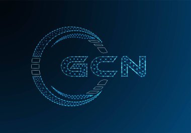 GCN düşük poli harfli logo vektör tasarımı. GCN düşük polyester logo tasarımı. Düşük polyester logo.