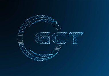 GCT düşük poli harfli logo vektör tasarımı. GCT düşük polyester logo tasarımı. Düşük polyester logo.