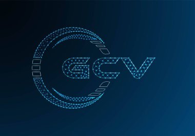 GCV düşük poli harfli logo vektör tasarımı. GCV düşük polyester logo tasarımı. Düşük polyester logo.
