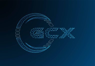 GCX düşük poli harfli logo vektör tasarımı. GCX düşük poli logo tasarımı. Düşük polyester logo.