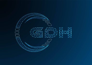 GDH düşük poli harfli logo vektör tasarımı. GDH düşük poli logo tasarımı. Düşük polyester logo.