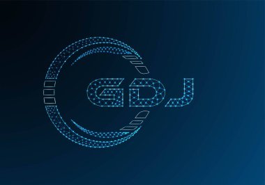 GDJ düşük poli harfli logo vektör tasarımı. GDJ düşük poli logo tasarımı. Düşük polyester logo.
