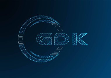 GDK düşük poli harfli logo vektör tasarımı. GDK düşük poli logo tasarımı. Düşük polyester logo.
