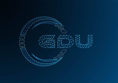 GDU düşük poli harfli logo vektör tasarımı. GDU düşük polyester logo tasarımı. Düşük polyester logo.