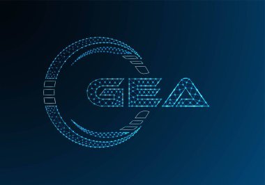 GEA düşük poli harfli logo vektör tasarımı. GEA düşük polyester logo tasarımı. Düşük polyester logo.