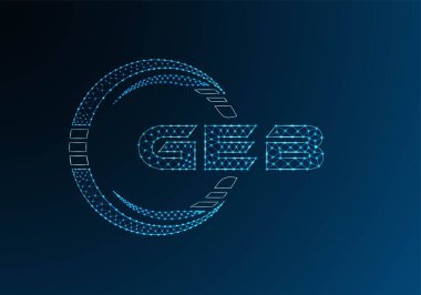 GEB düşük poli harfli logo vektör tasarımı. GEB düşük poli logo tasarımı. Düşük polyester logo.