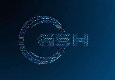 GEH düşük poli harfli logo vektör tasarımı. GEH düşük poli logo tasarımı. Düşük polyester logo.