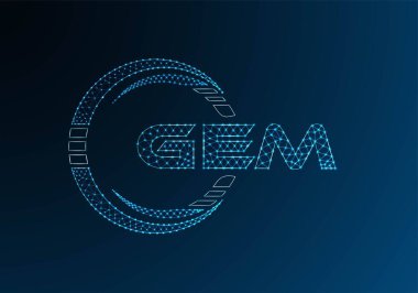 GEM düşük poli harfli logo vektör tasarımı. GEM düşük poli logo tasarımı. Düşük polyester logo.