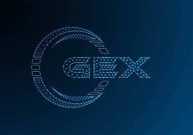 GEX düşük poli harfli logo vektör tasarımı. GEX düşük poli logo tasarımı. Düşük polyester logo.