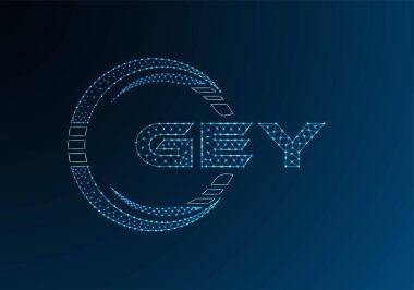 GEY düşük poli harfli logo vektör tasarımı. GEY düşük poli logo tasarımı. Düşük polyester logo.