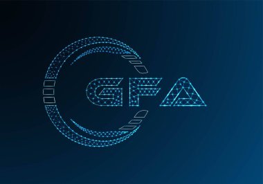 GFA düşük poli harfli logo vektör tasarımı. GFA alt poli logo tasarımı. Düşük polyester logo.