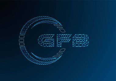 GFB düşük poli harfli logo vektör tasarımı. GFB düşük poli logo tasarımı. Düşük polyester logo.