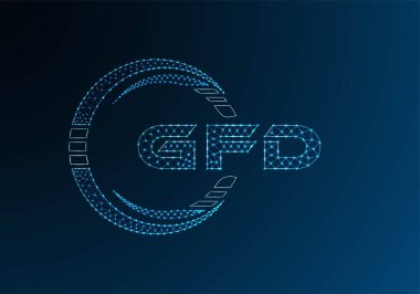 GFD düşük poli harfli logo vektör tasarımı. GFD düşük polyester logo tasarımı. Düşük polyester logo.