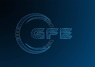 GFE düşük poli harfli logo vektör tasarımı. GFE düşük poli logo tasarımı. Düşük polyester logo.