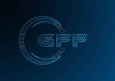 GFF düşük poli harfli logo vektör tasarımı. GFF düşük polyester logo tasarımı. Düşük polyester logo.