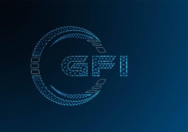 GFI düşük poli harfli logo vektör tasarımı. GFI düşük polyester logo tasarımı. Düşük polyester logo.