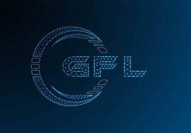 GFL düşük poli harfli logo vektör tasarımı. GFL düşük poli logo tasarımı. Düşük polyester logo.