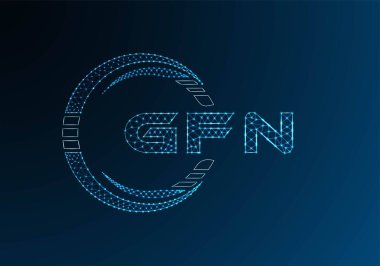 GFN düşük poli harfli logo vektör tasarımı. GFN alt poli logo tasarımı. Düşük polyester logo.