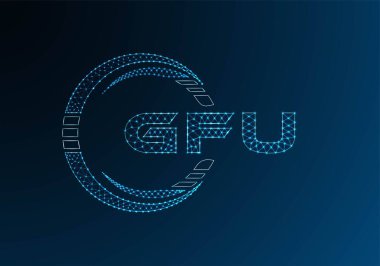 GFU düşük poli harfli logo vektör tasarımı. GFU düşük polyester logo tasarımı. Düşük polyester logo.