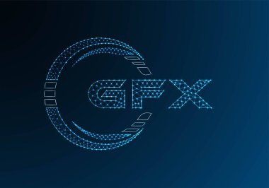 GFX düşük poli harfli logo vektör tasarımı. GFX düşük poli logo tasarımı. Düşük polyester logo.