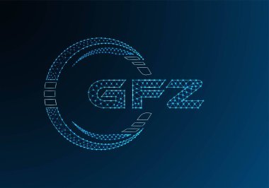 GFZ düşük poli harfli logo vektör tasarımı. GFZ düşük polyester logo tasarımı. Düşük polyester logo.