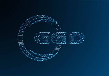 GGD düşük poli harfli logo vektör tasarımı. GGD düşük poli logo tasarımı. Düşük polyester logo.