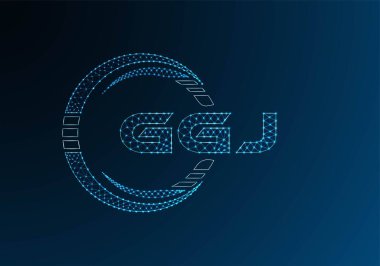 GGJ düşük poli harfli logo vektör tasarımı. GGJ düşük polyester logo tasarımı. Düşük polyester logo.