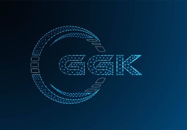 GGK düşük poli harfli logo vektör tasarımı. GGK düşük poli logo tasarımı. Düşük polyester logo.